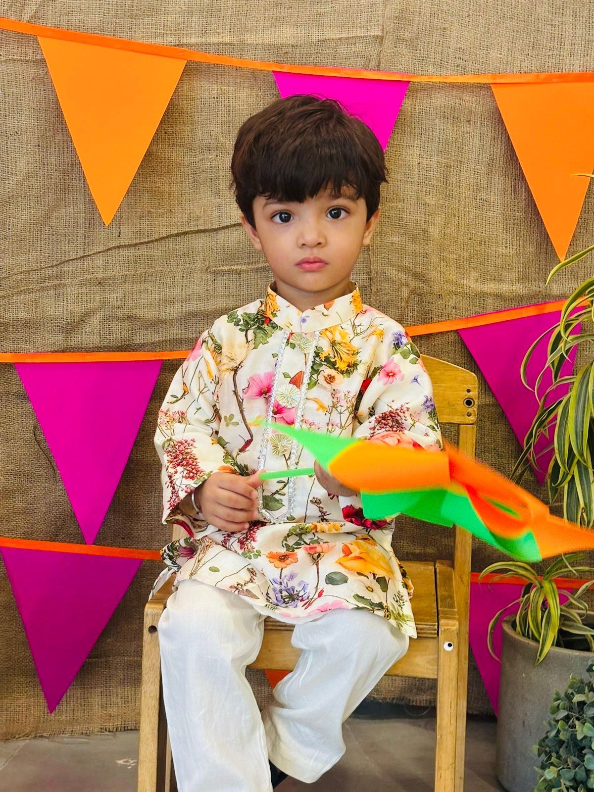 Beautiful Floral Spring Print Kurta Pyjama