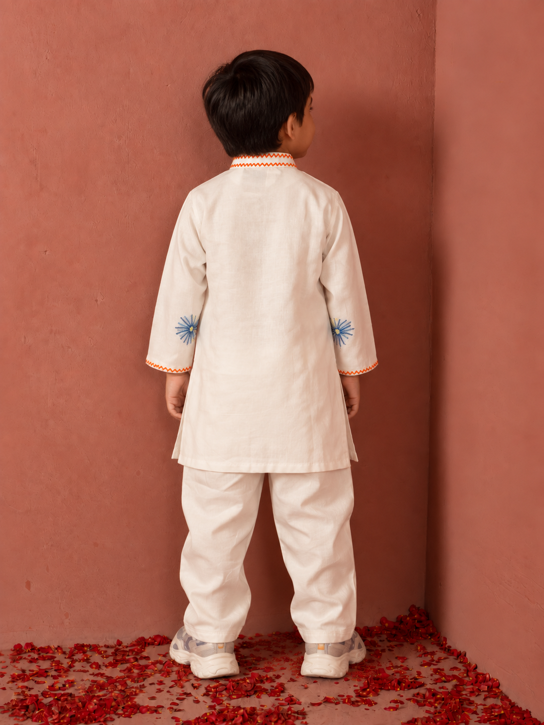 White Pataka Kurta Pj