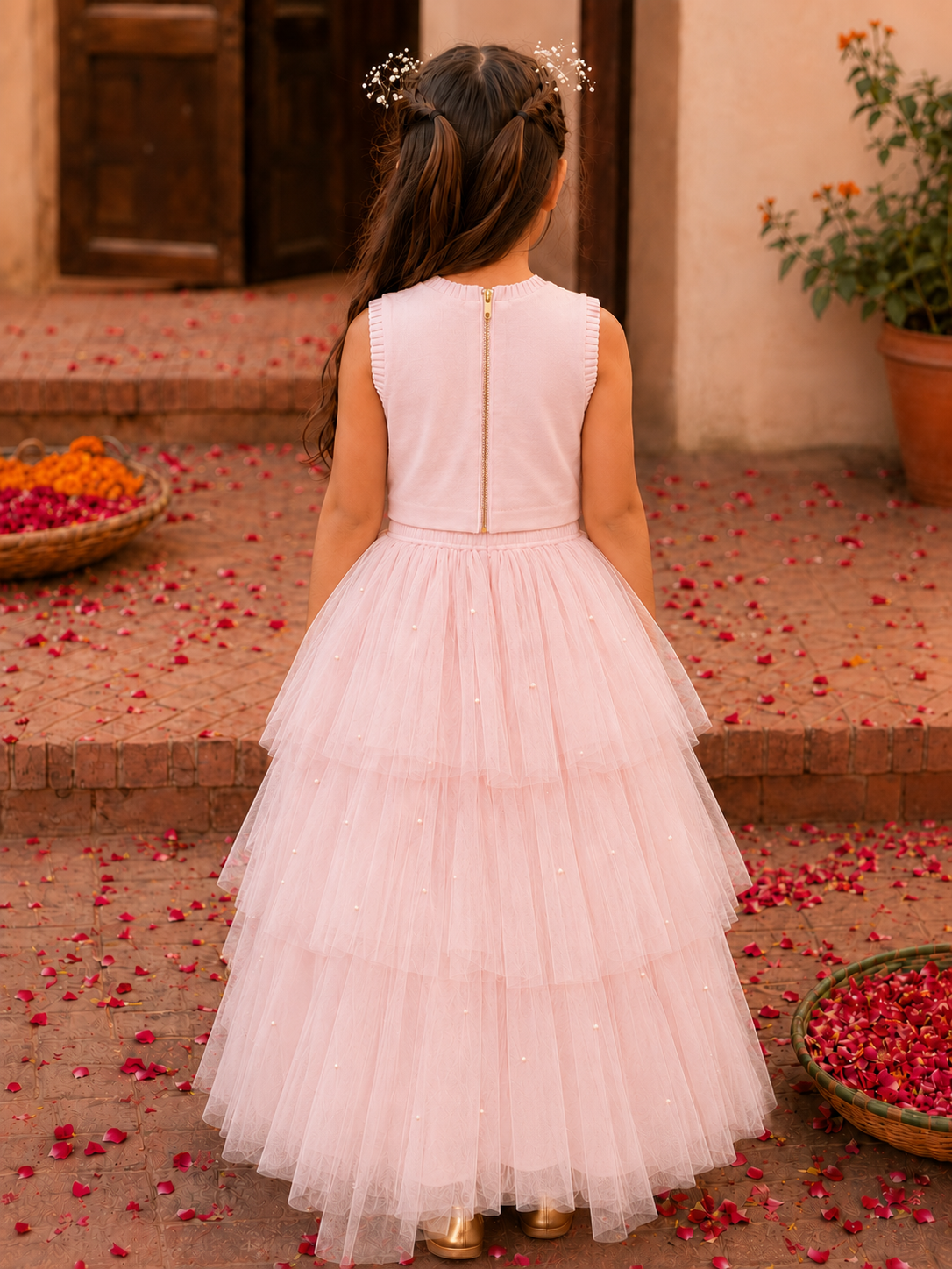 Fairy Pink Net Lehenga