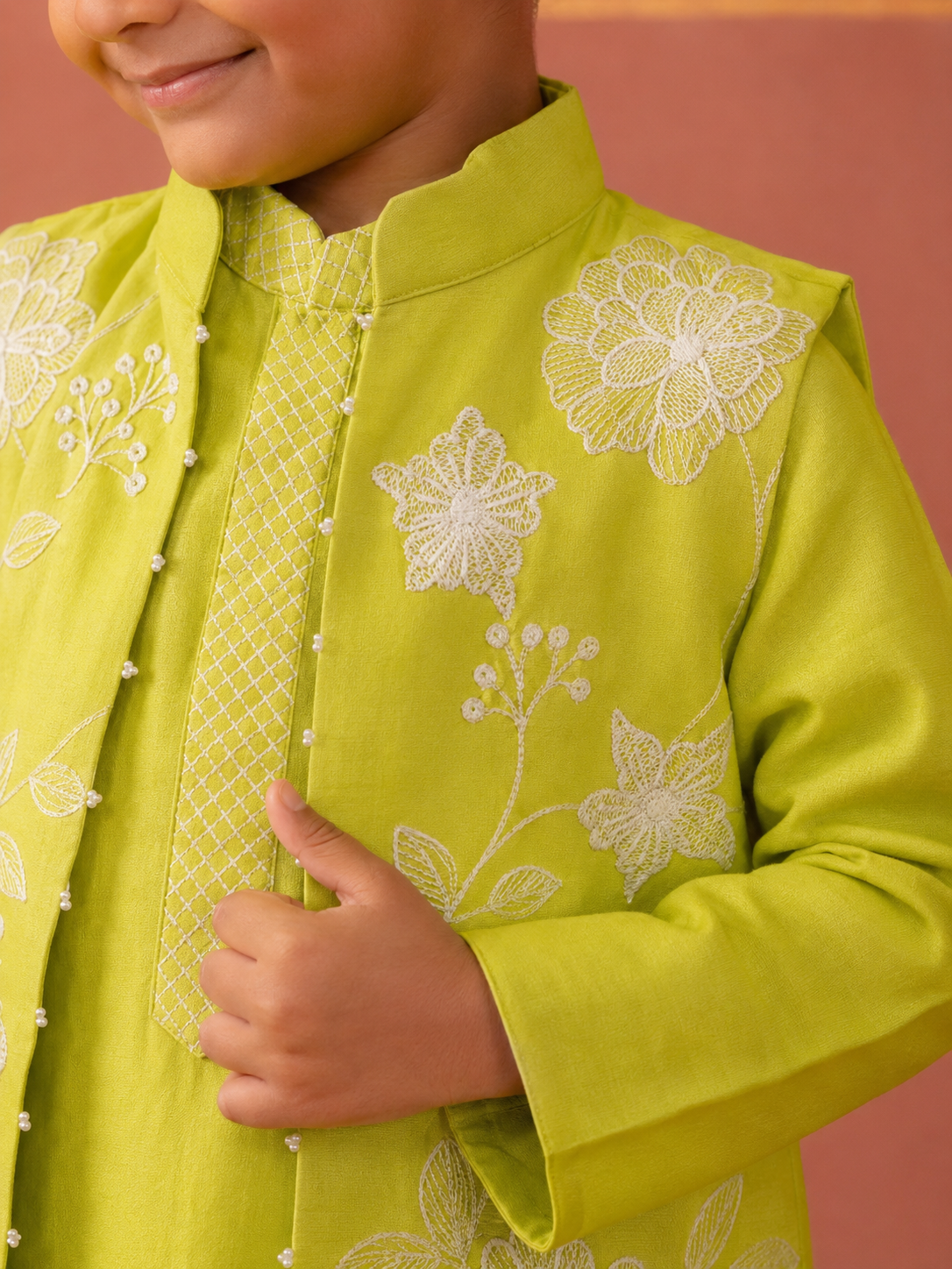 Lime green Thread Jacket Set