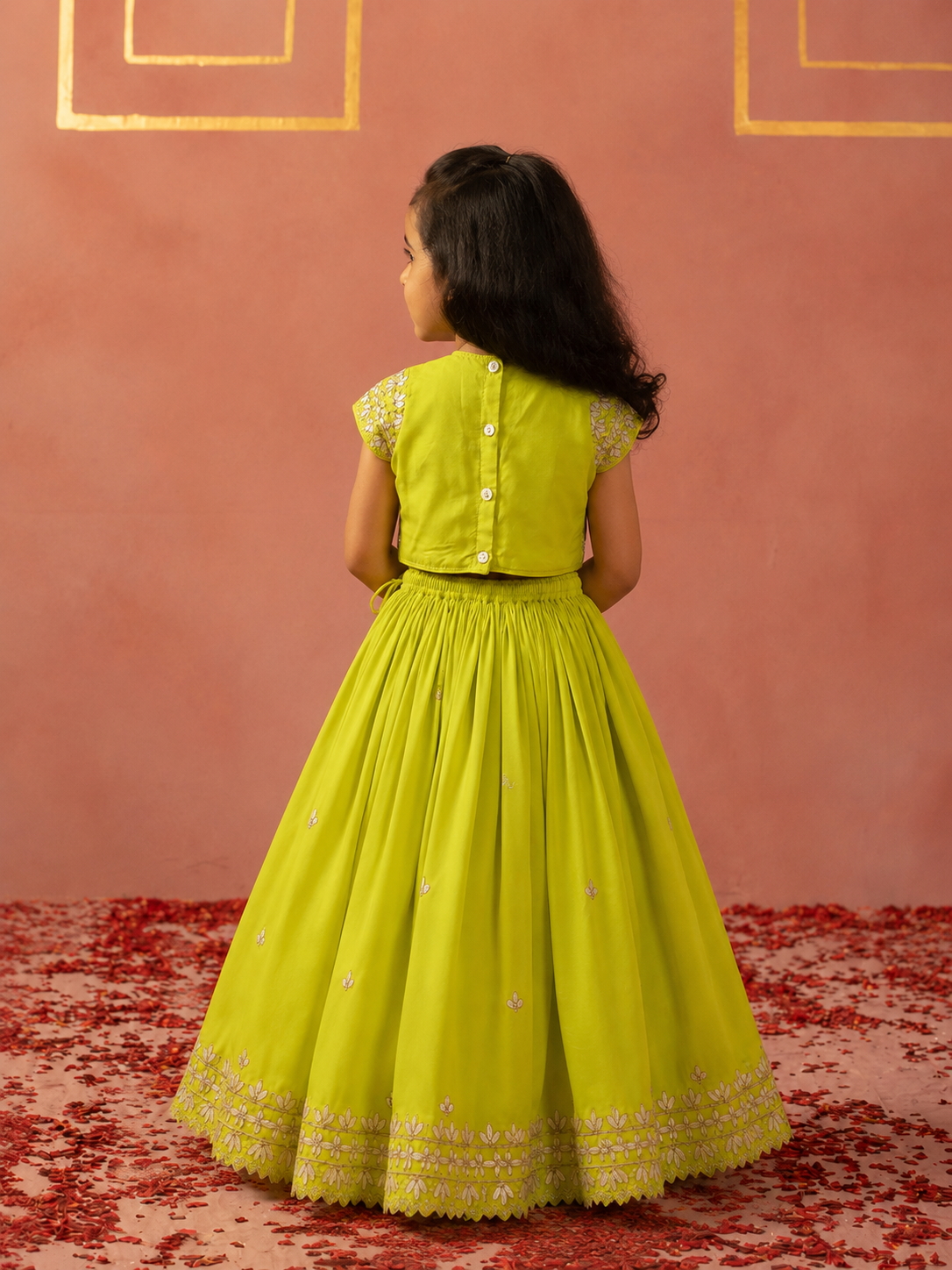 Lime Green Gota leaf Lehenga