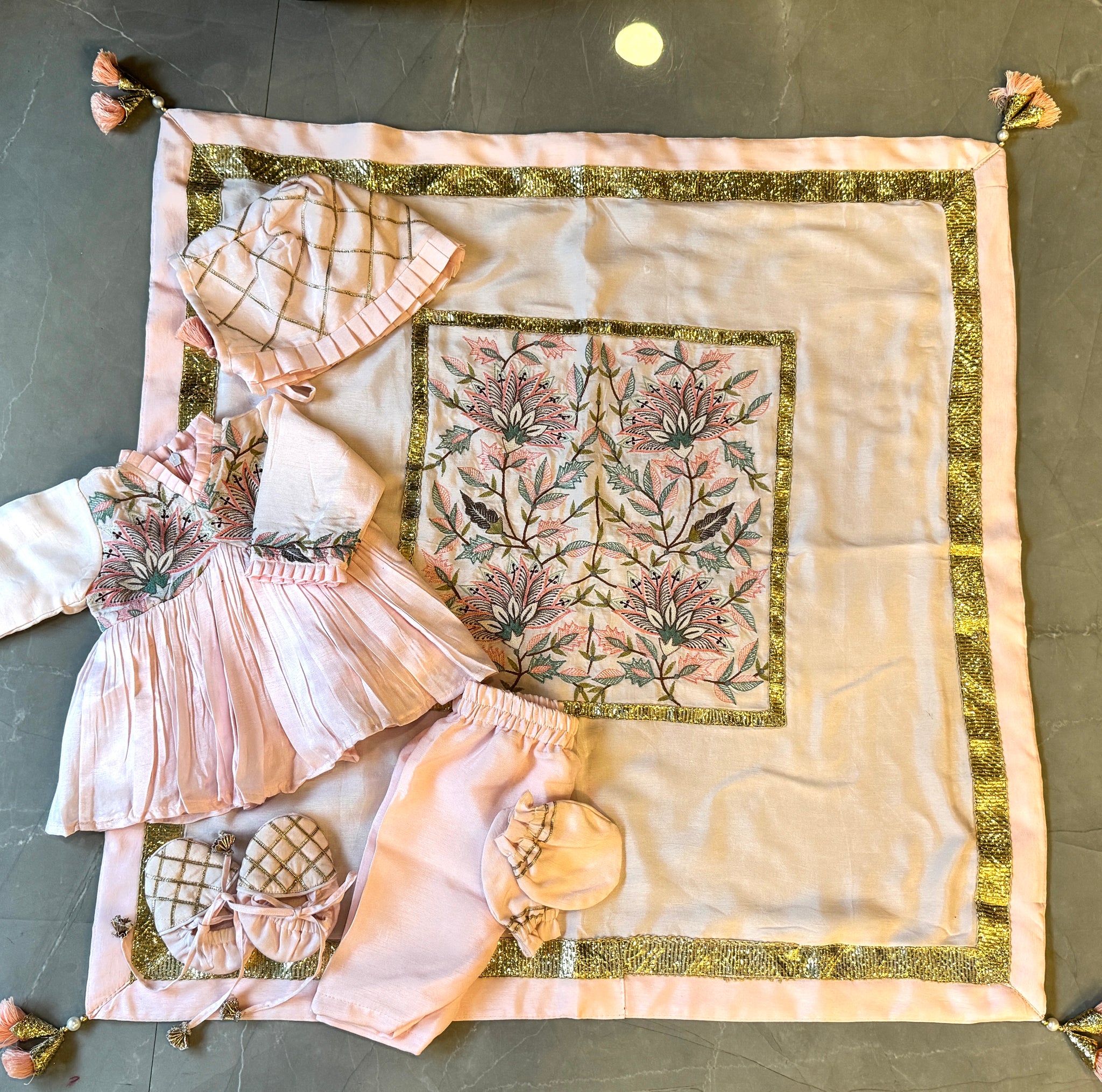 Baby Ghatchola Bhandej Jamna Set -Red