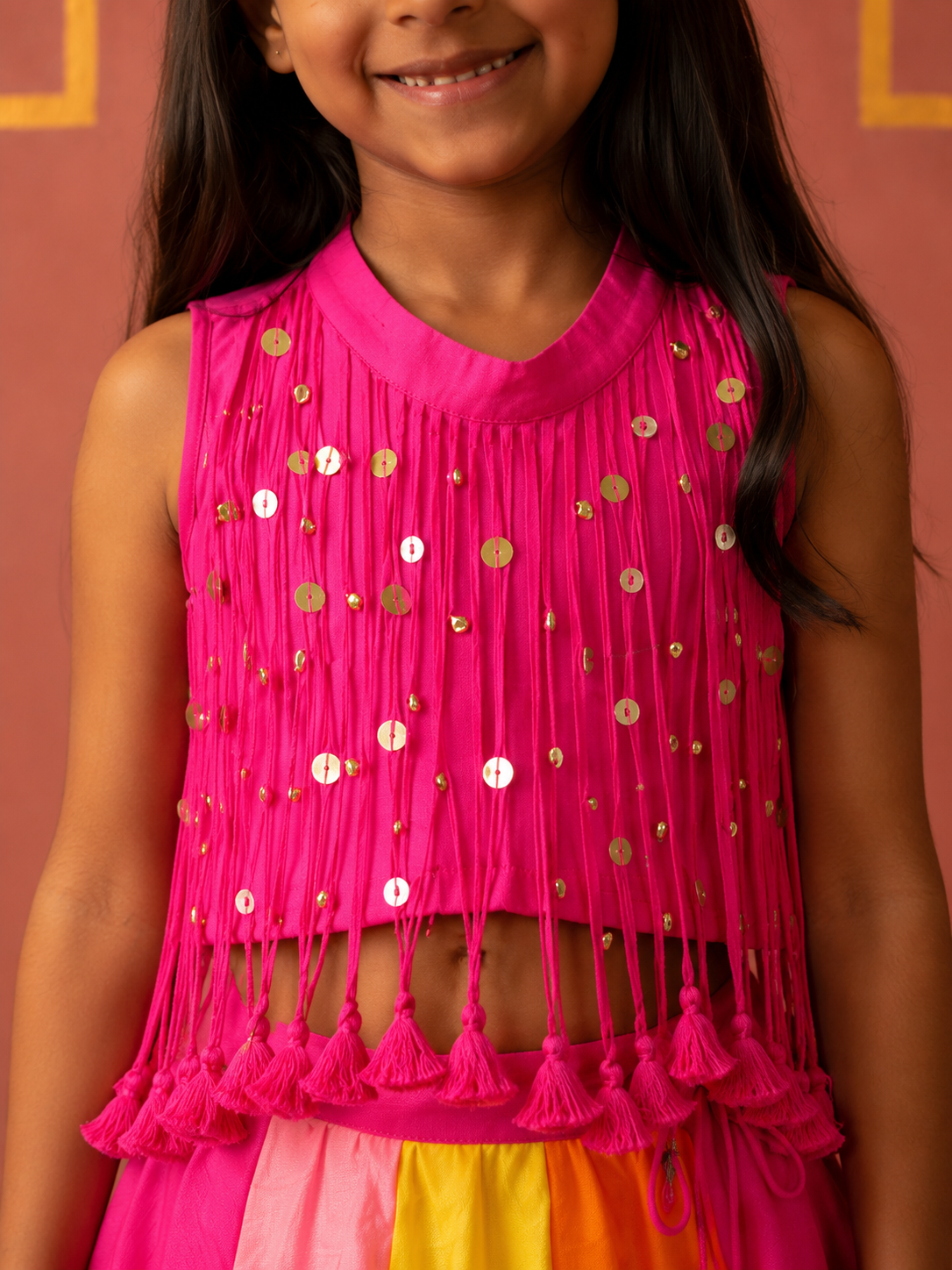 Multicolour Tassels Lehenga