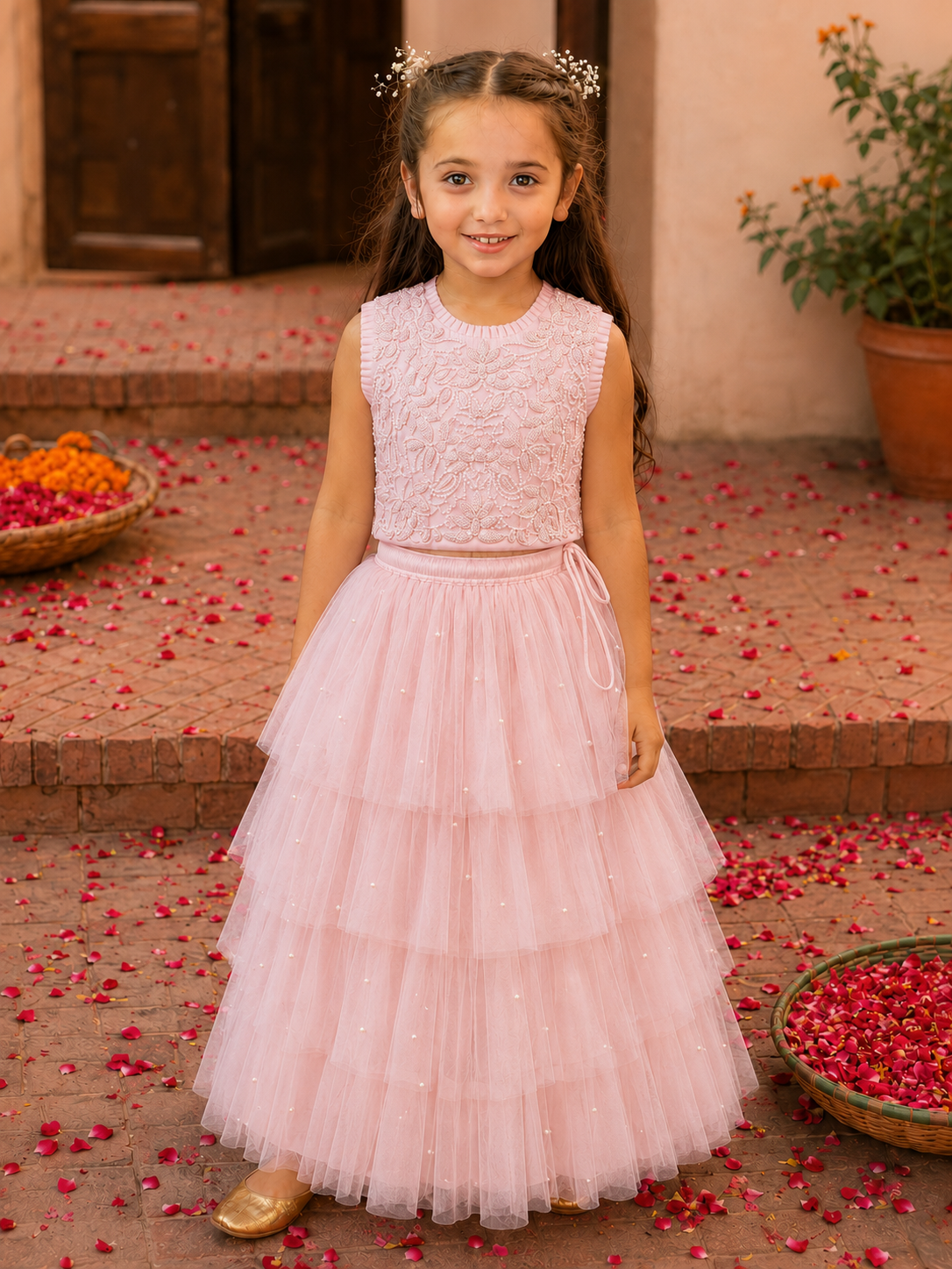 Fairy Pink Net Lehenga