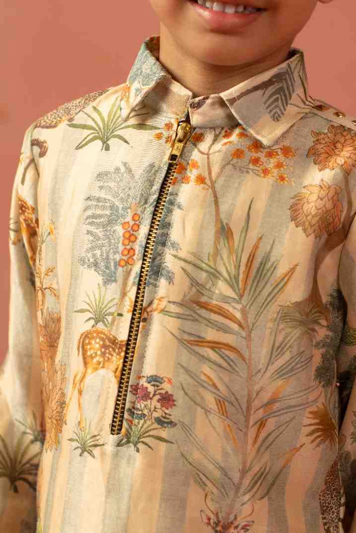 Forest Print Kurta Patiala