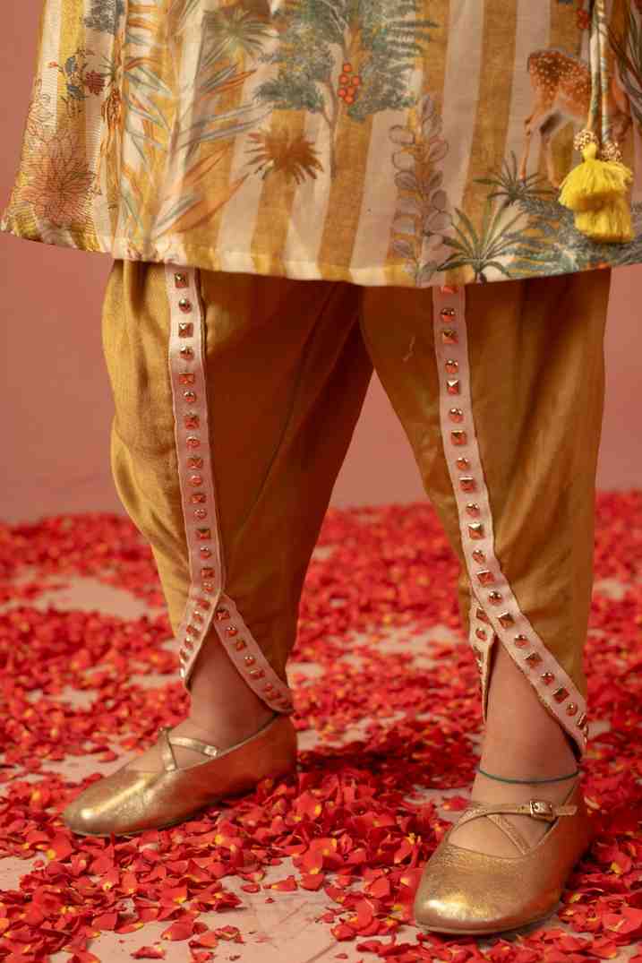Forest Mustard Kurta and Dhoti Pant