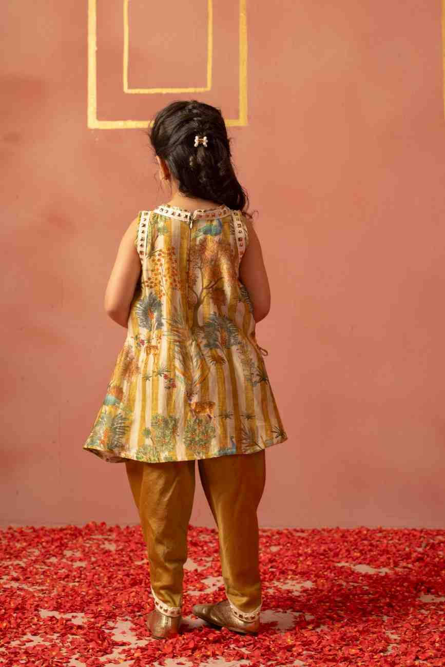 Forest Mustard Kurta and Dhoti Pant