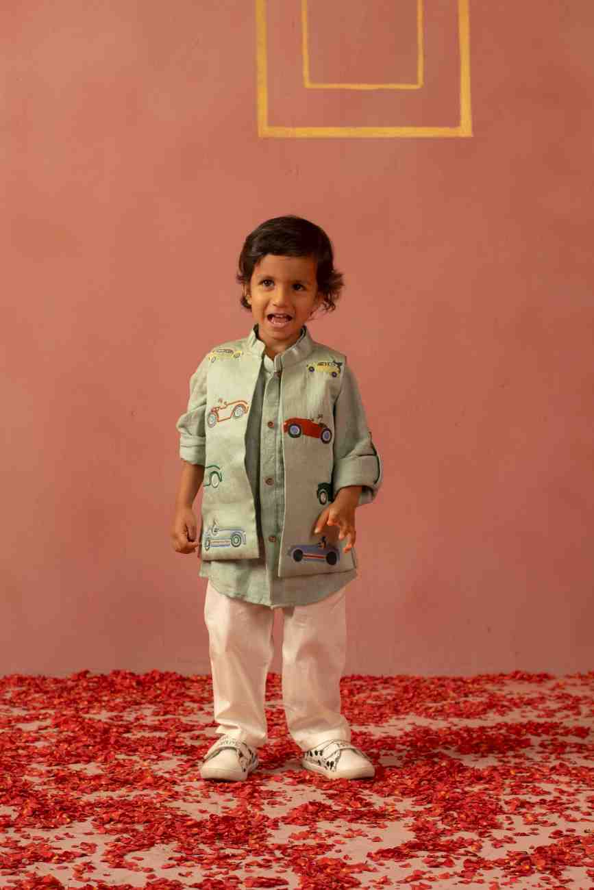 Mint Kurta Jacket Set