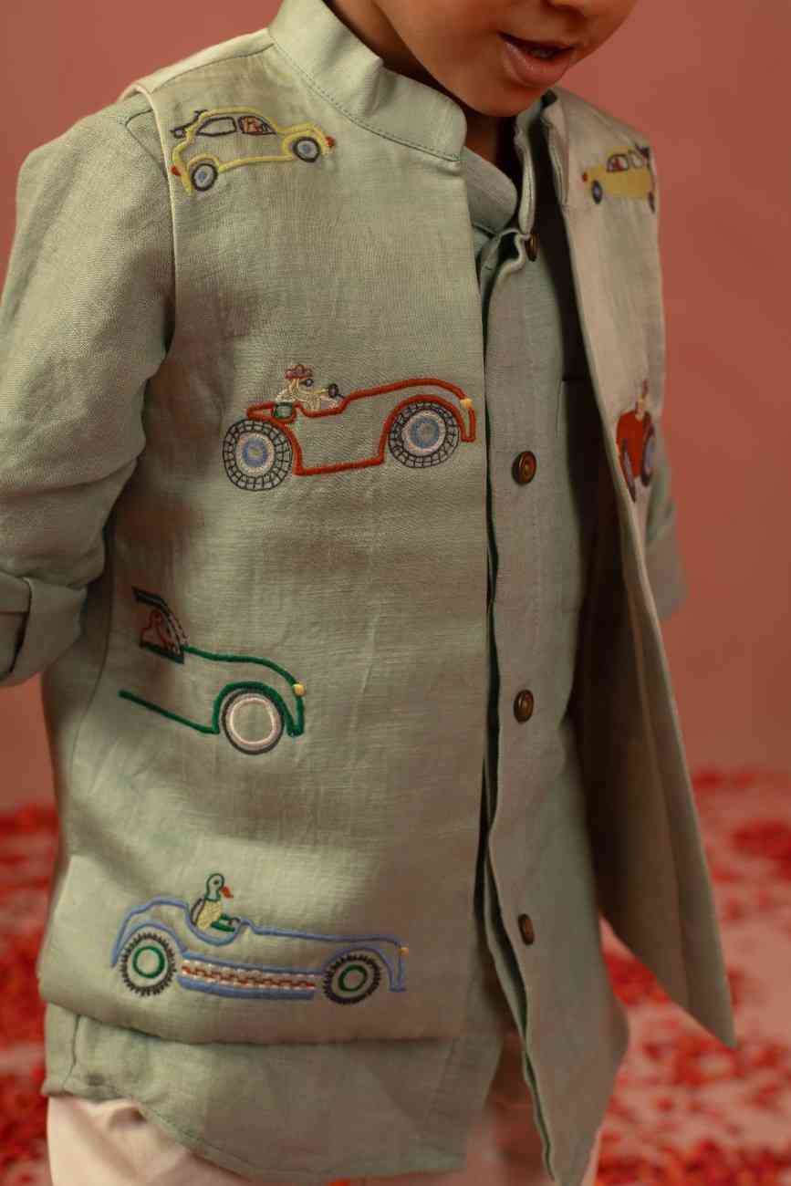 Mint Kurta Jacket Set