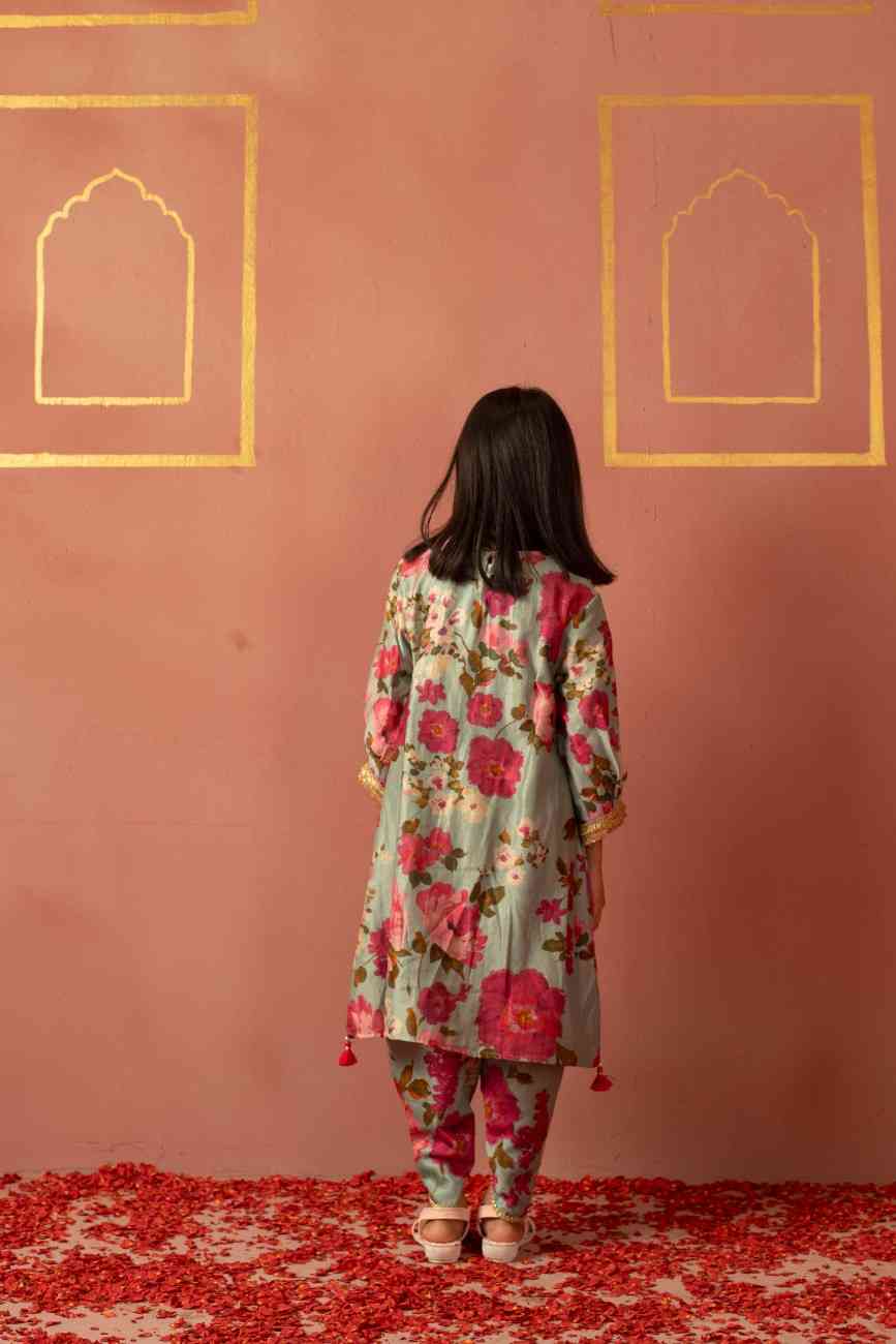 Floral printed Kurta with Dhoti Pant
