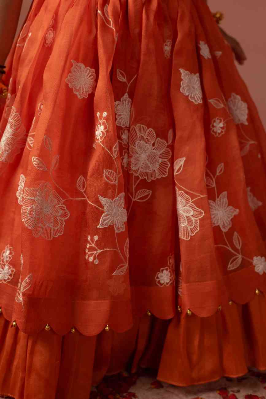 Orange Peter Pan Ghaghra