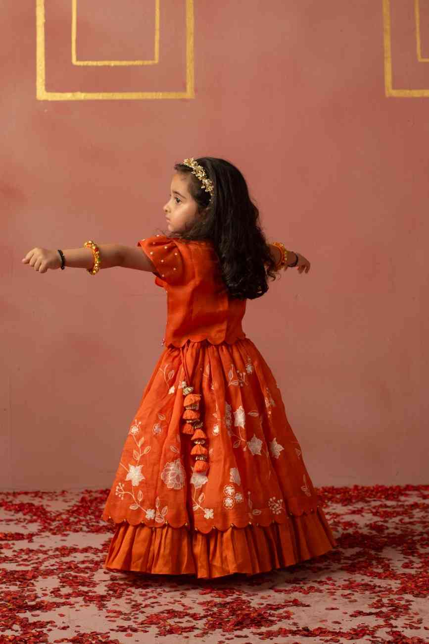 Orange Peter Pan Ghaghra