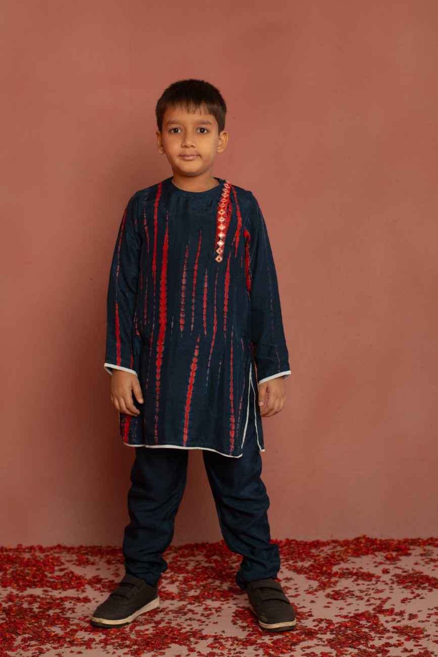 Blue Shibori Kurta Set
