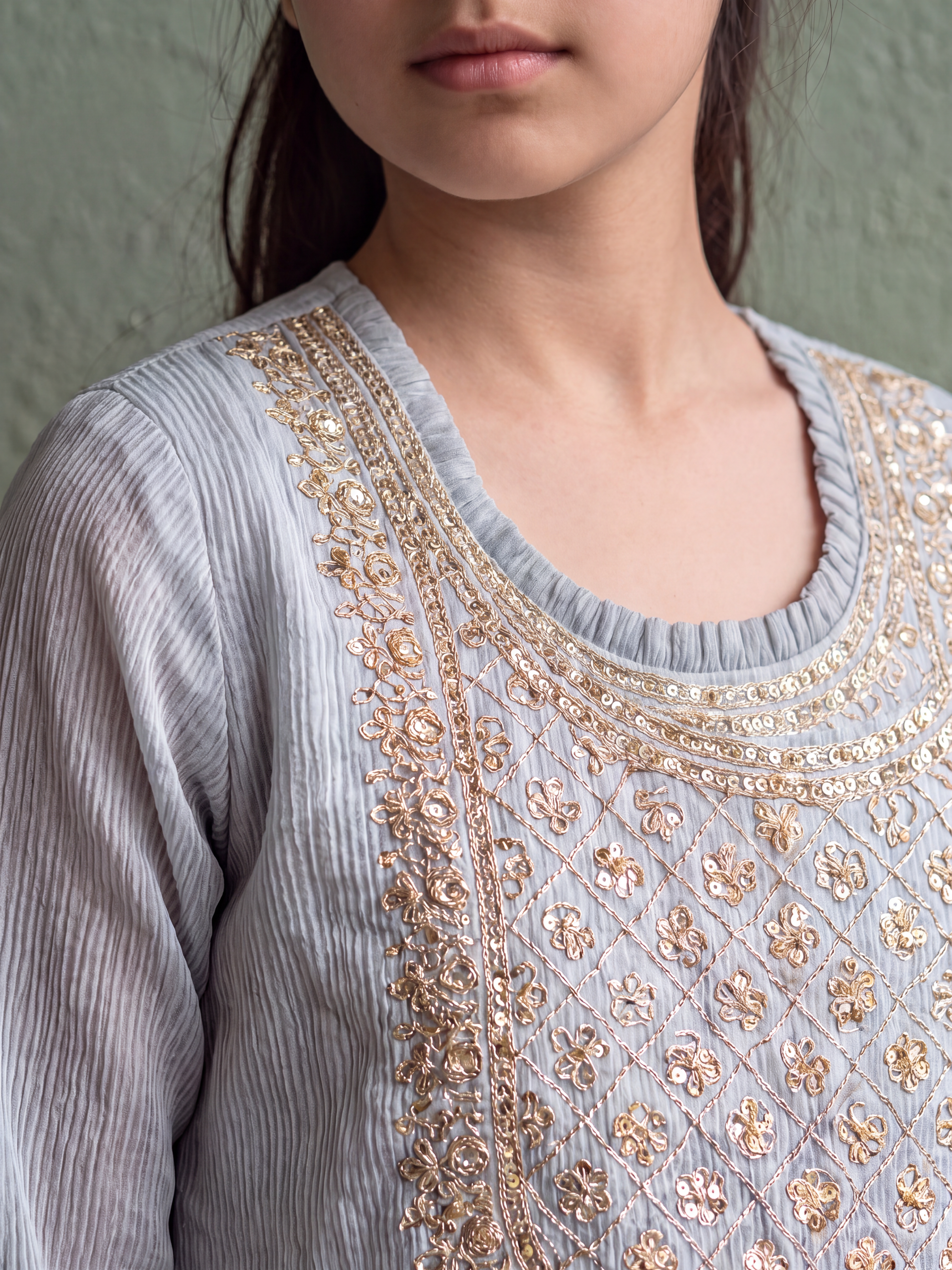 Blue Embellished Kurta and Sharara & Dupatta