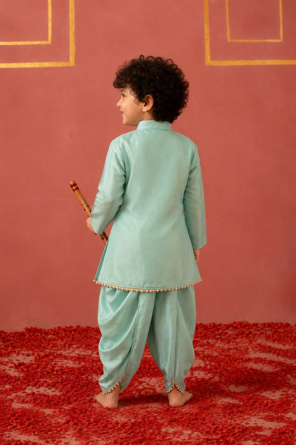 Sea Green Mor Pankh Dhoti Kurta