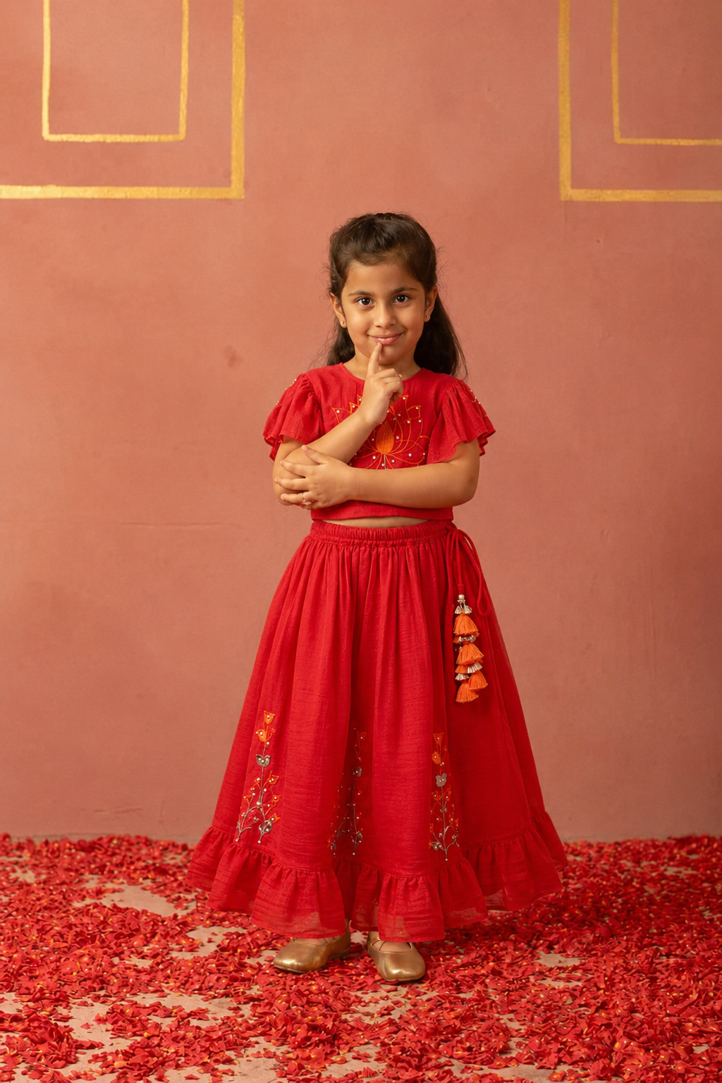 Red Lotus Lehenga