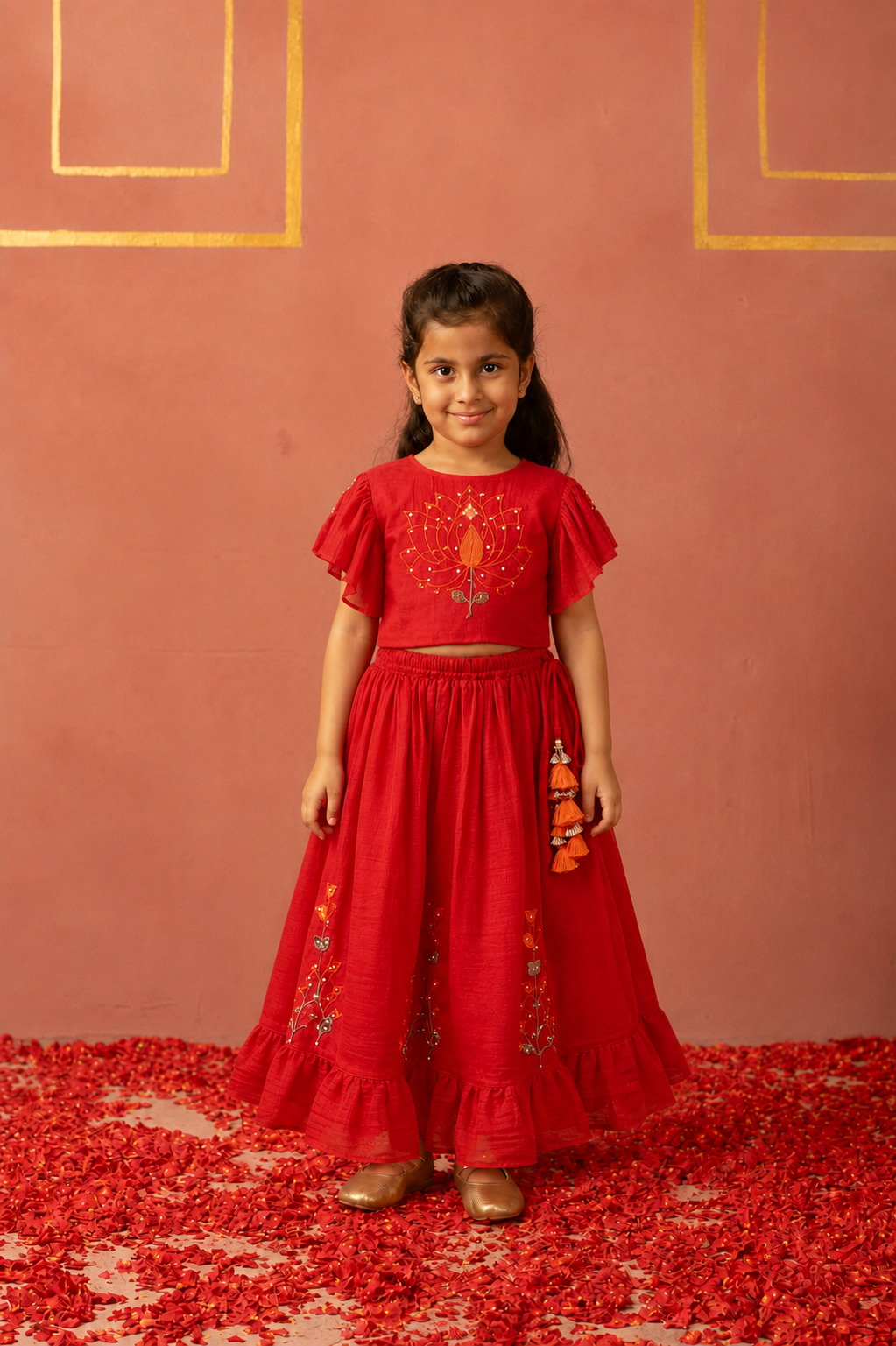 Red Lotus Lehenga