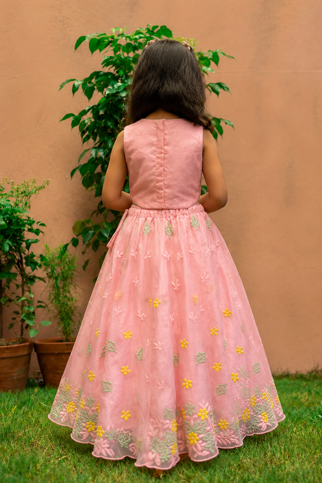 Pink Thread Work Lehenga Set