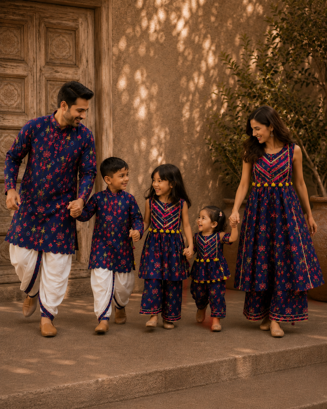 Blue Patola Printed kurta and Pants