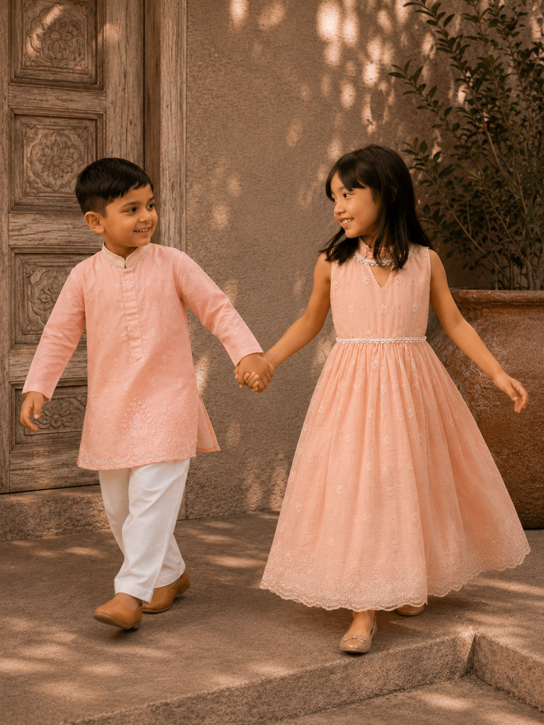 Pink New Lakhnavi kurta Pyjama