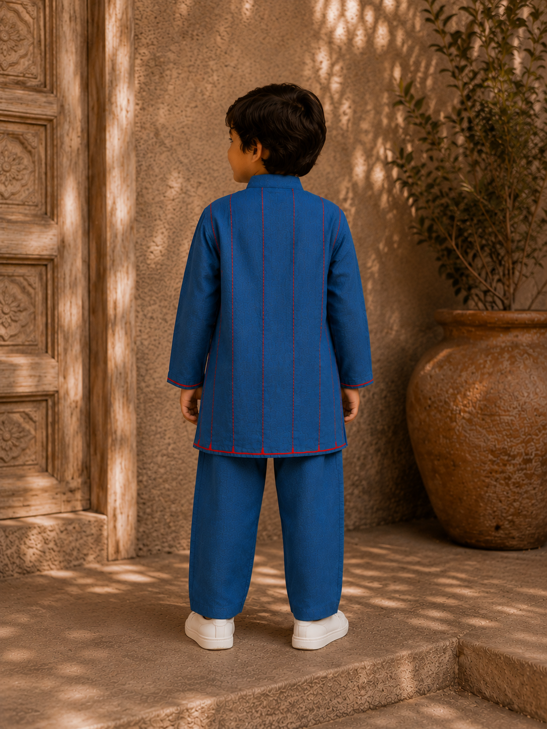 Royal Blue Hearts Kurta Pujama