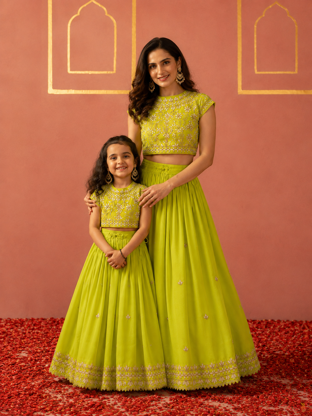 Lime Green Gota leaf Lehenga