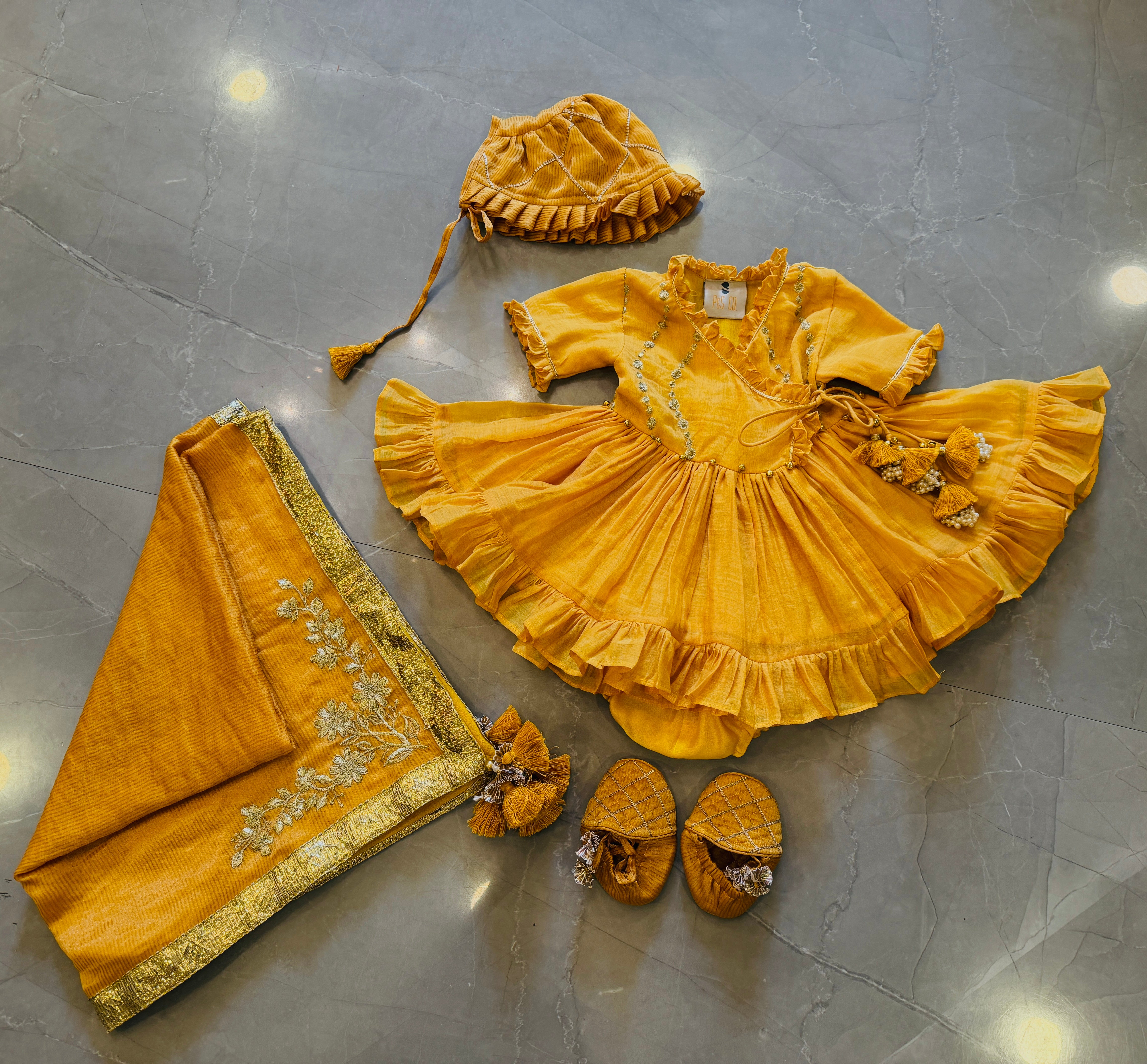 Baby Girl Keshariya Jamna Set