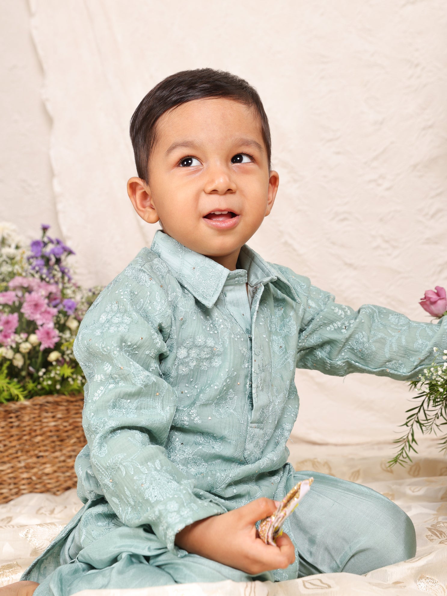 Mint Lakhnavi Pathani Kurta and Patiala