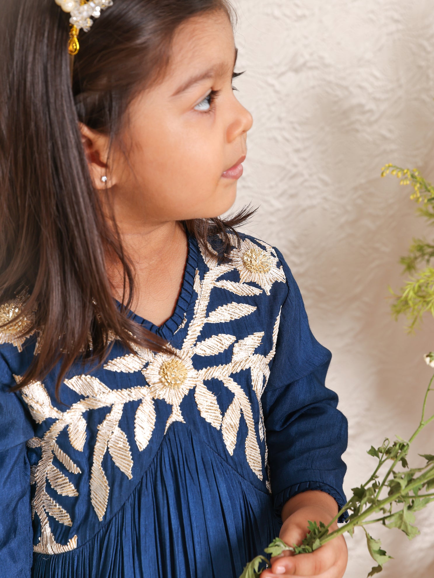 Blue Gota Embroidery Anarkali Dress