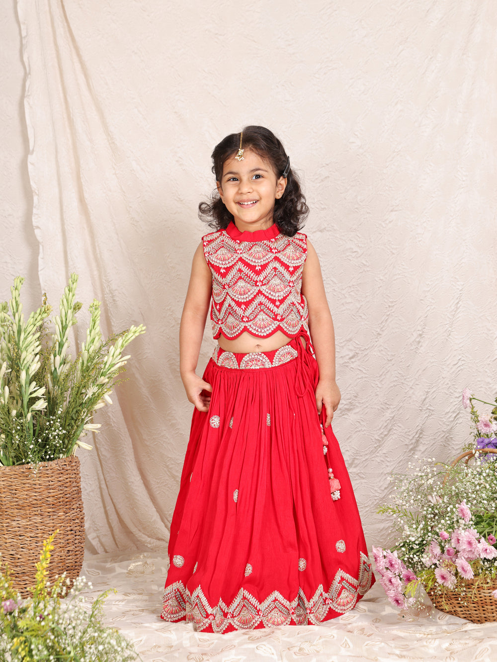 Red Ghaghra Set