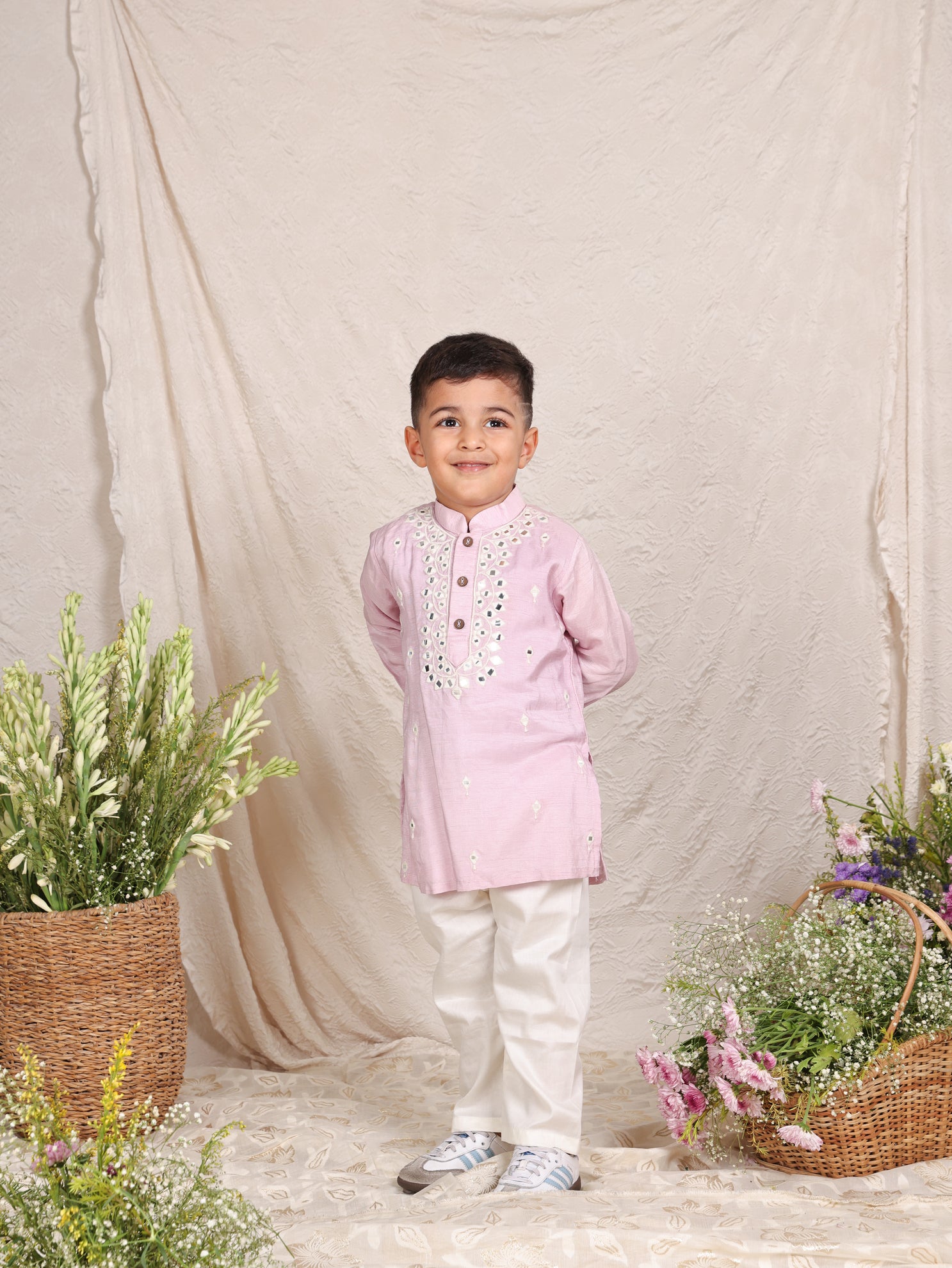 Lavender Mirror Kurta And Pajama