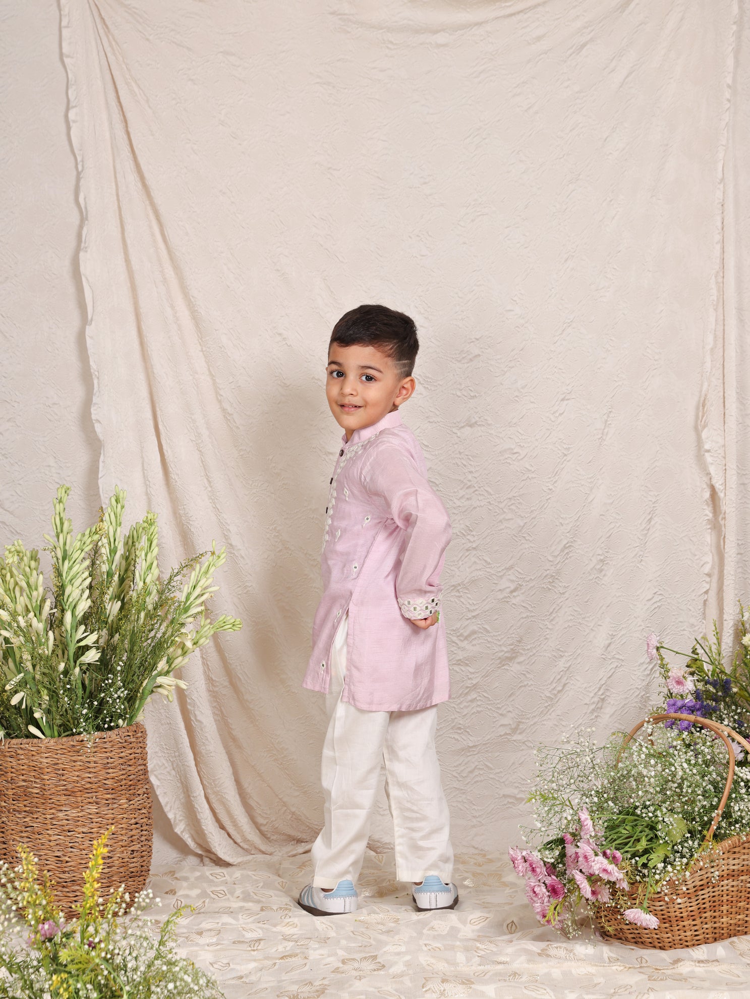 Lavender Mirror Kurta And Pajama