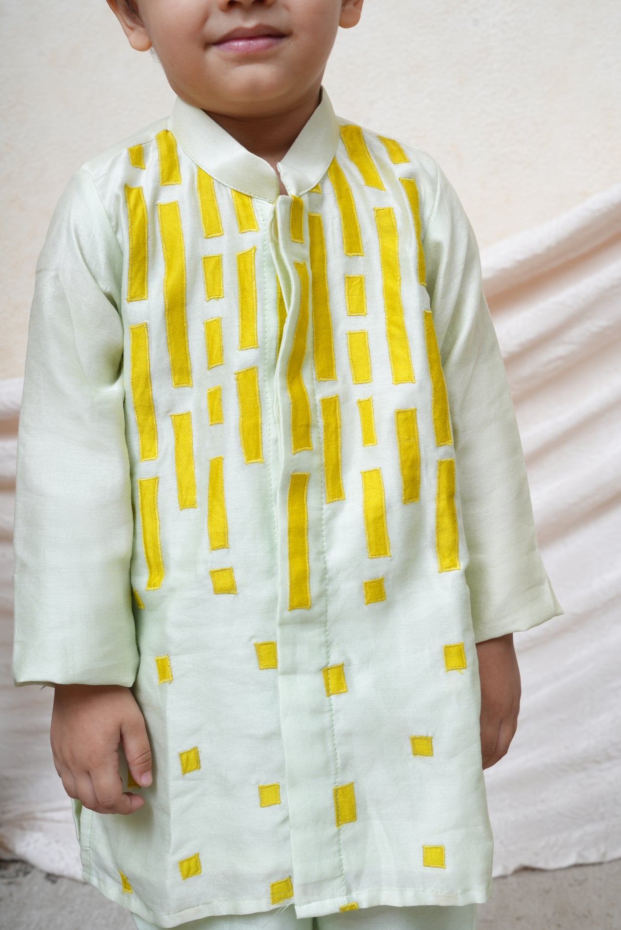 Mint And Lime Green Applique Kurta and Pant
