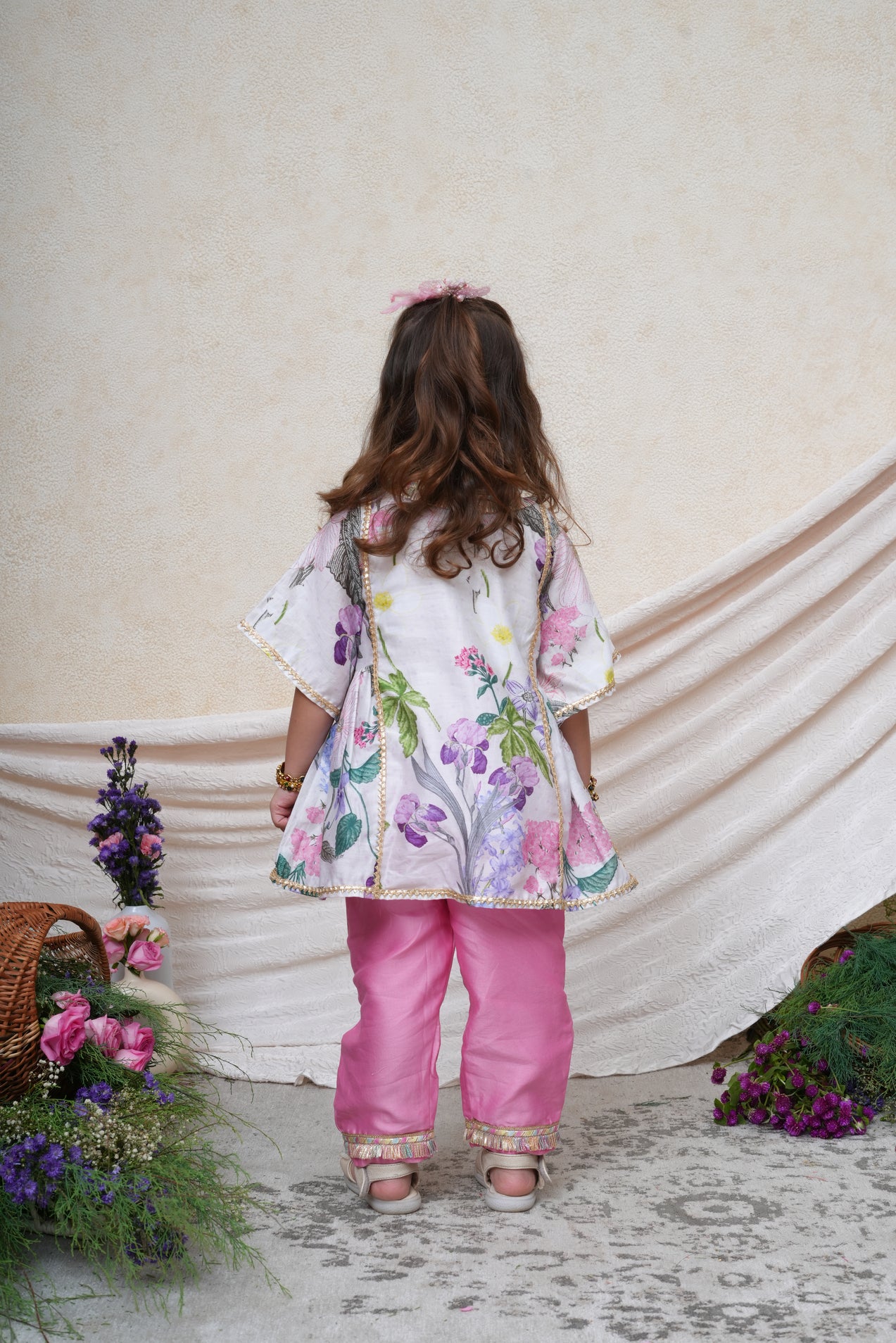 Off White Floral Printed Kurta and Pant