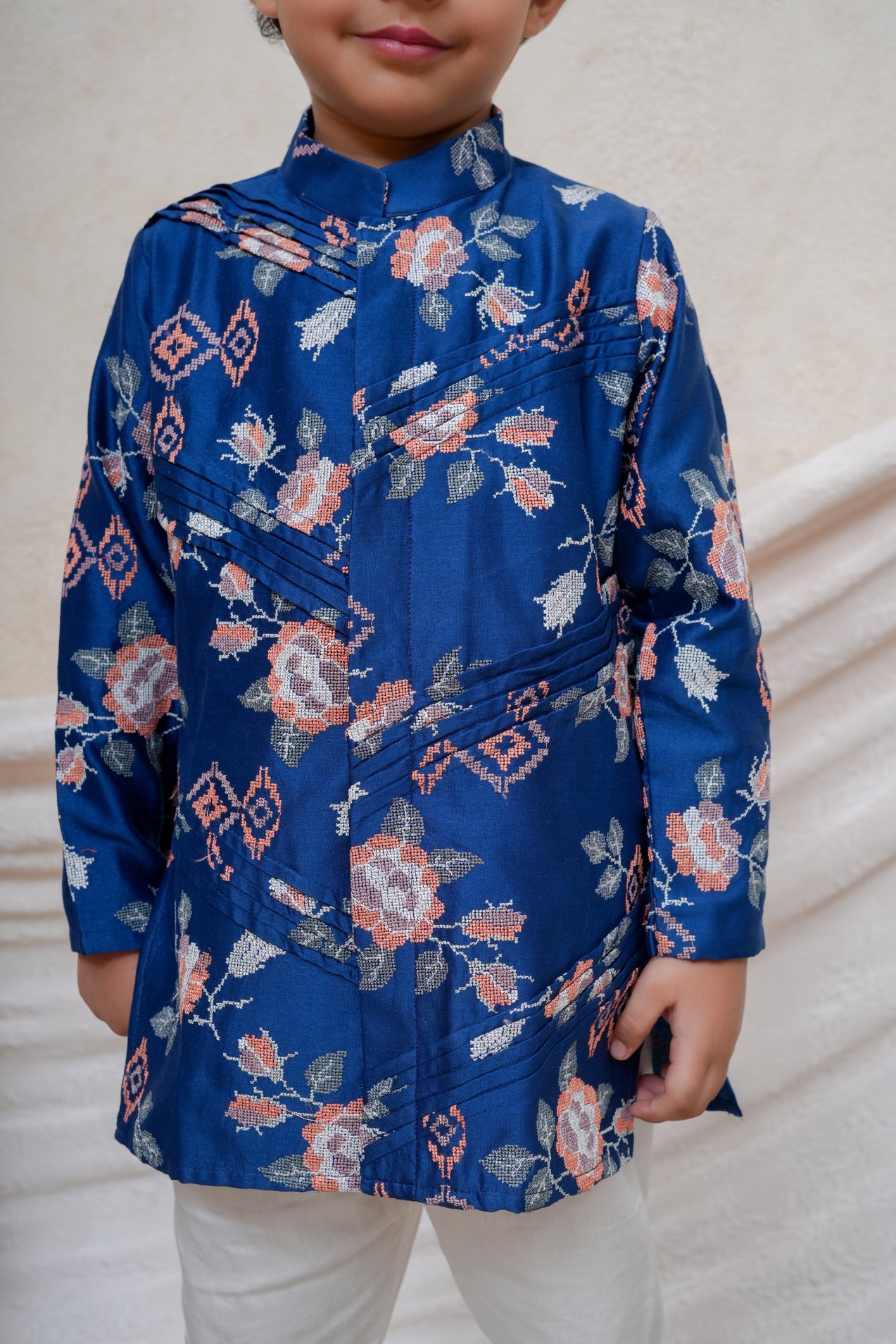 Royal Blue Crosstitch Kurta and Pant