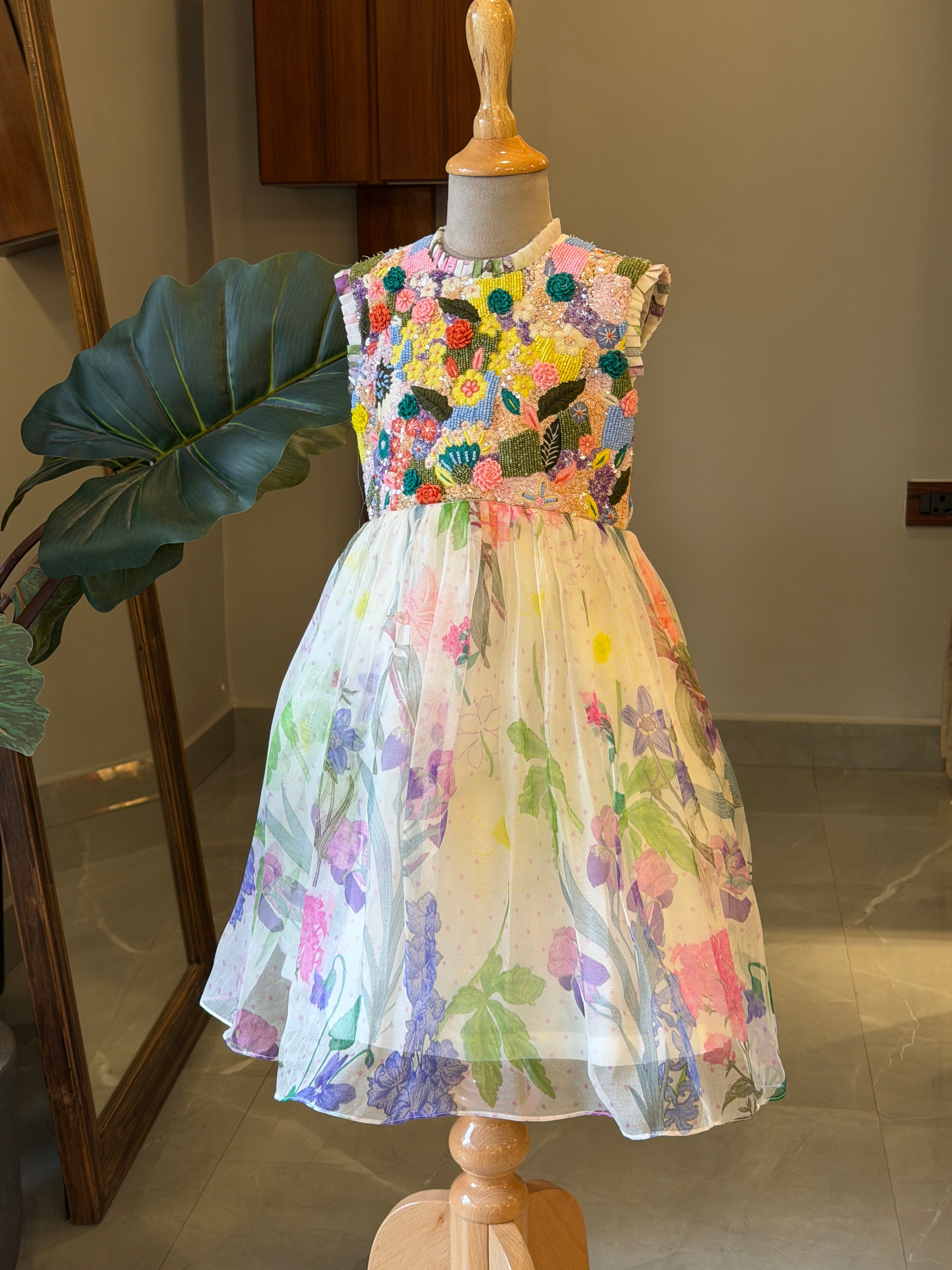 Heavy Embellished Multicolour Thread And Sequins And Beads Dress