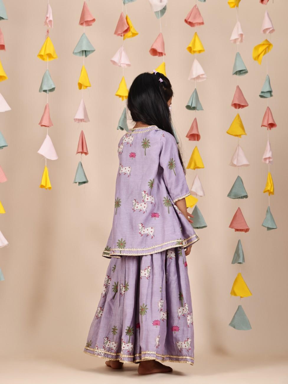 Angarkha Style Printed Ethnic Kurti And Palazzo Sale price₹ 9,950 INR