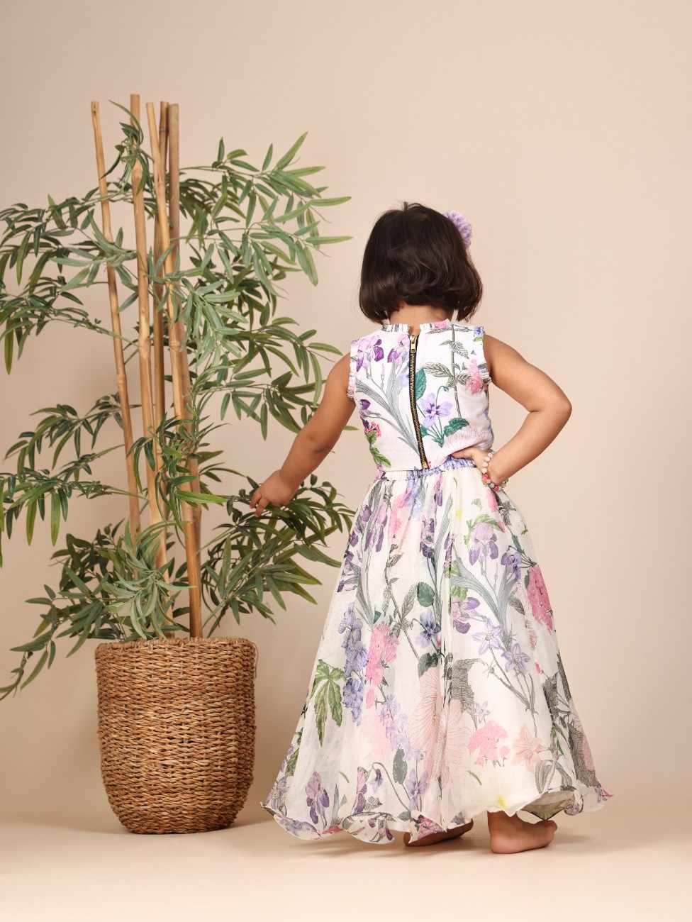 Heavy Embellished Top With Multicolour Thread And Sequins And Beads With Skirt