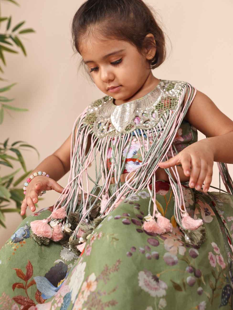 Pista Green Ghagara Set