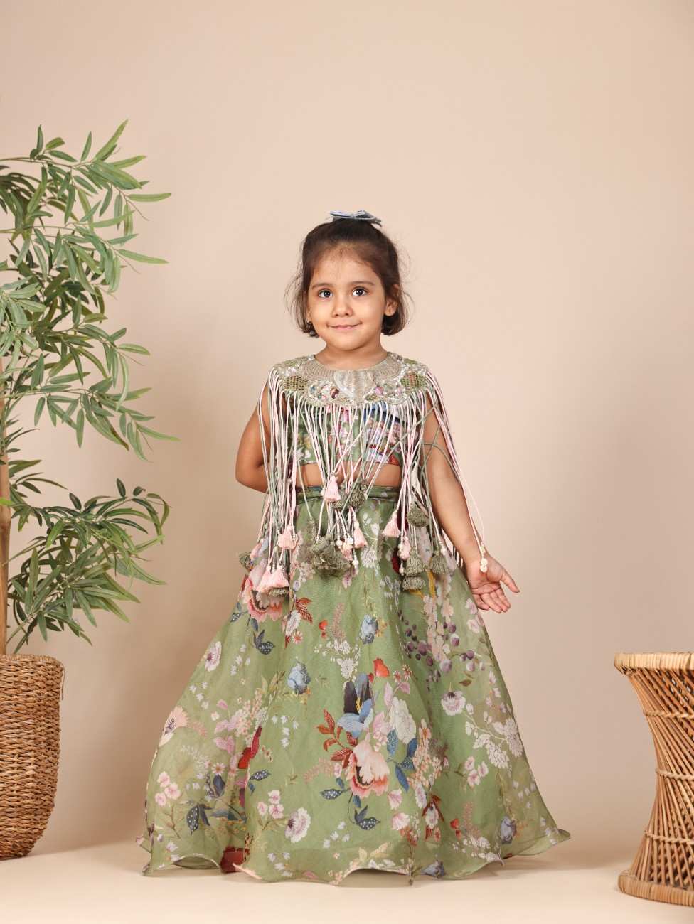 Pista Green Ghagara and Blouse