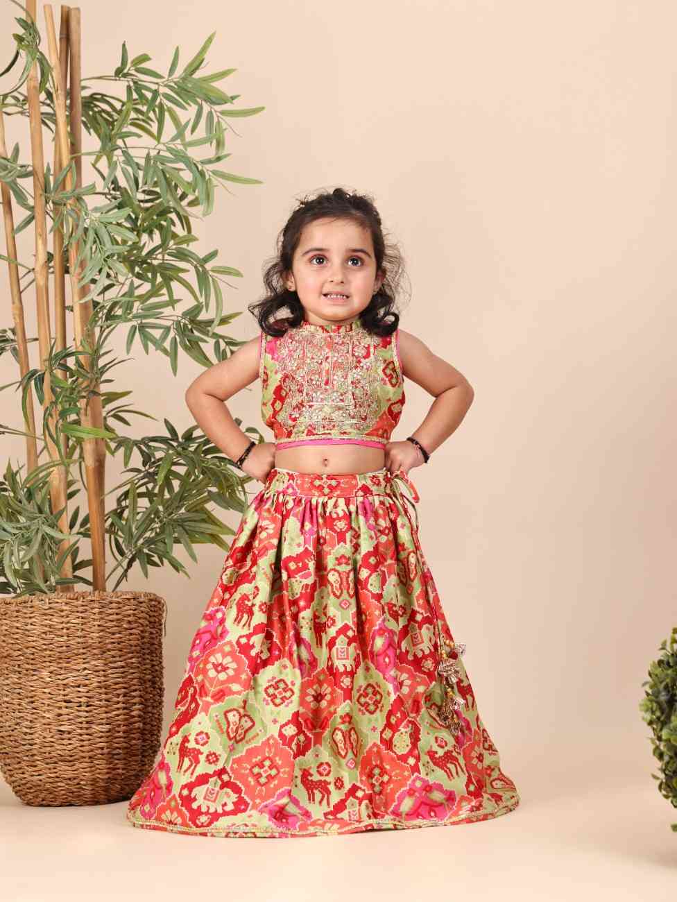 Green New Patola Ghagara and Blouse