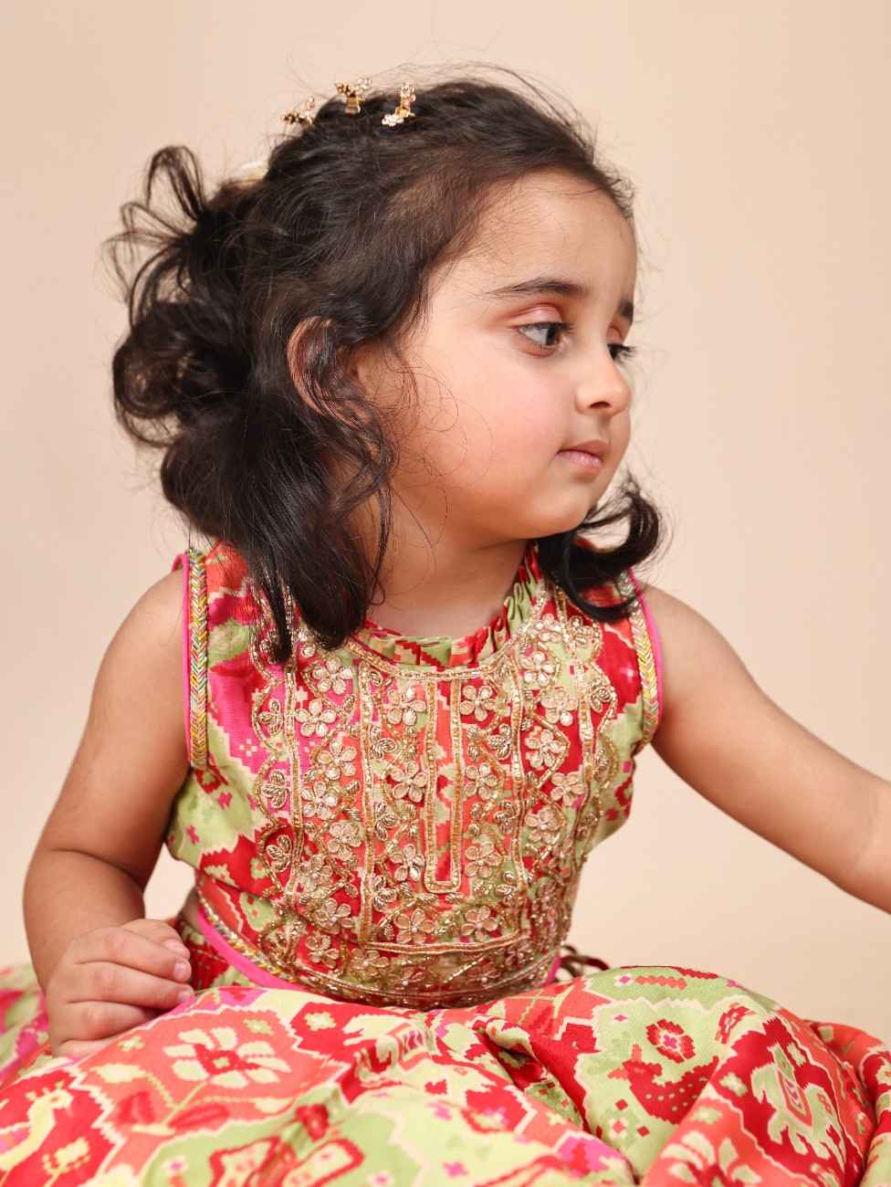 Green New Patola Ghagara and Blouse