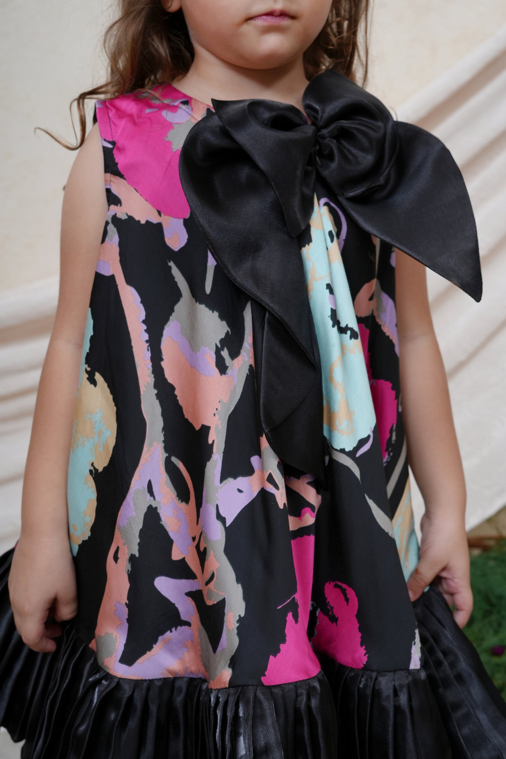 Floral Printed Black Dress