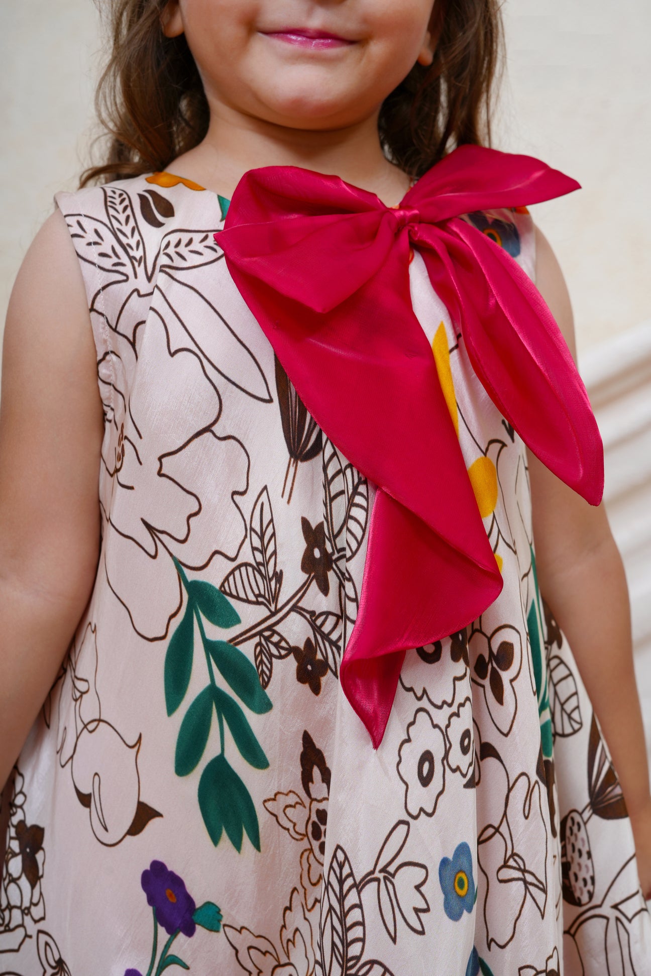 Off White Floral Printed Dress
