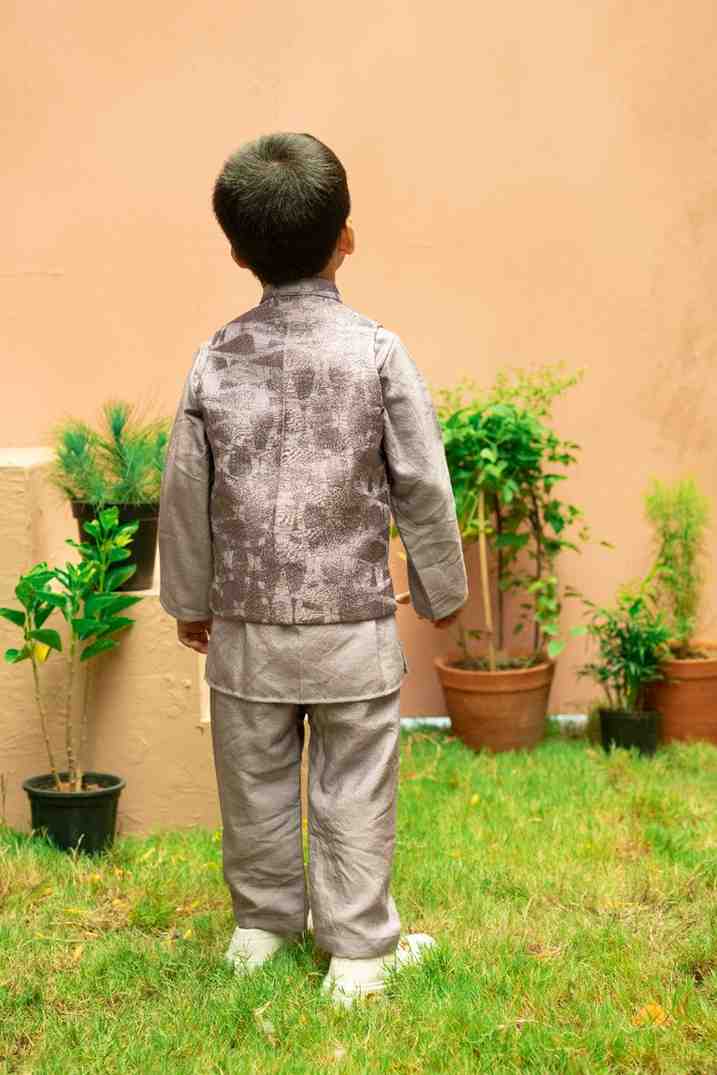 Lavendar Embroidered Jacket Set