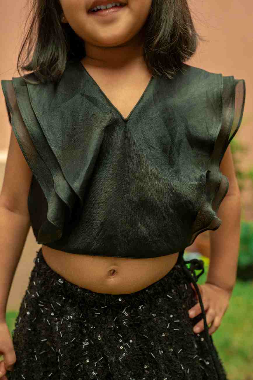 Black Top With Lehenga