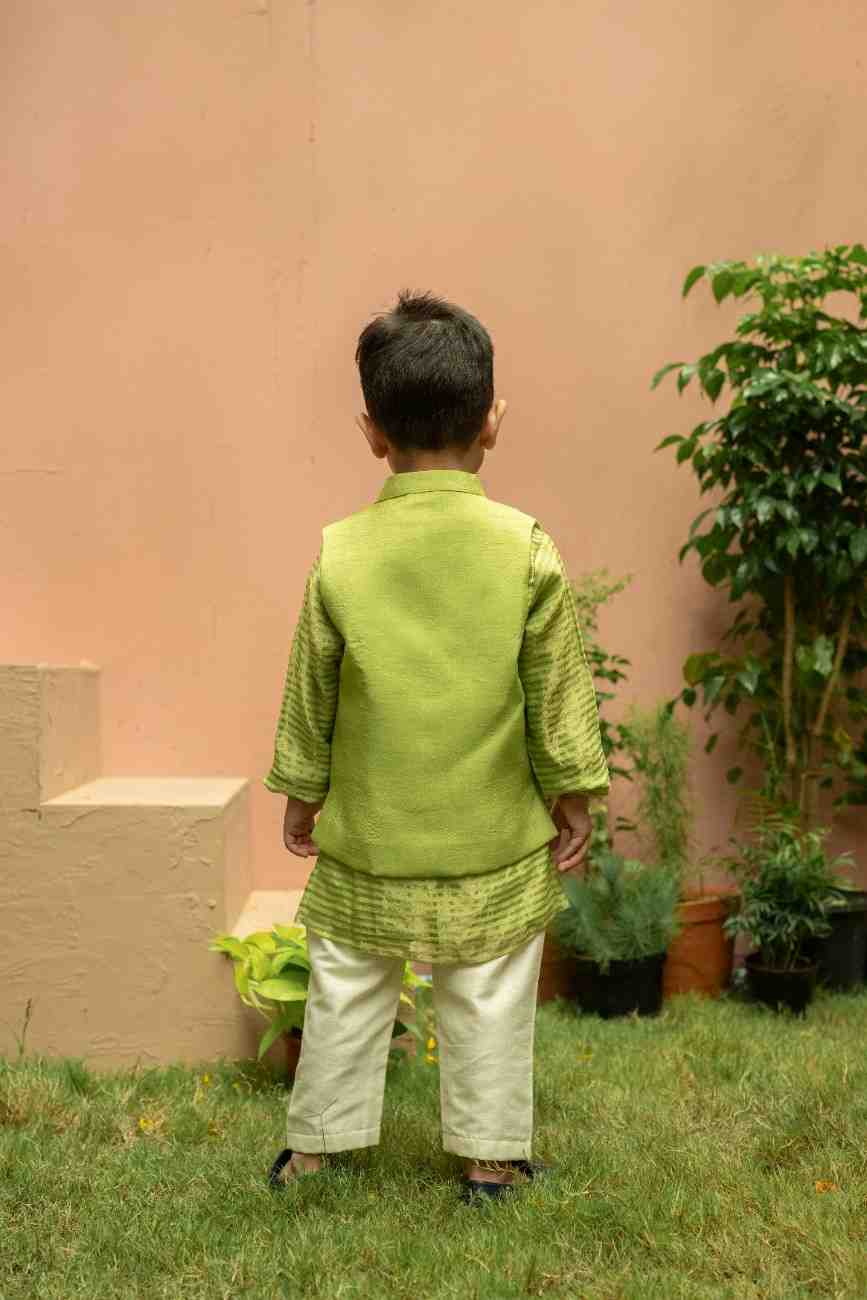 Green Zari Jacket Set