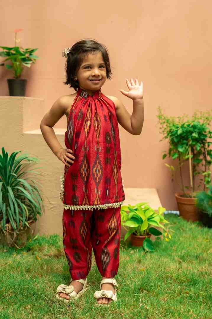 Red Ikat Kurta Pant