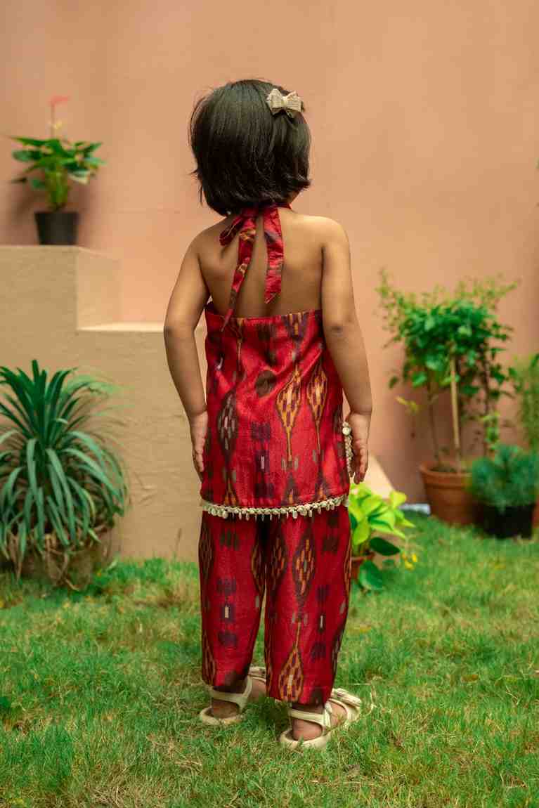Red Ikat Kurta Pant