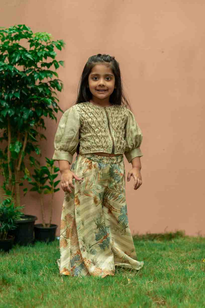 Pista Green Top and Flare Pant